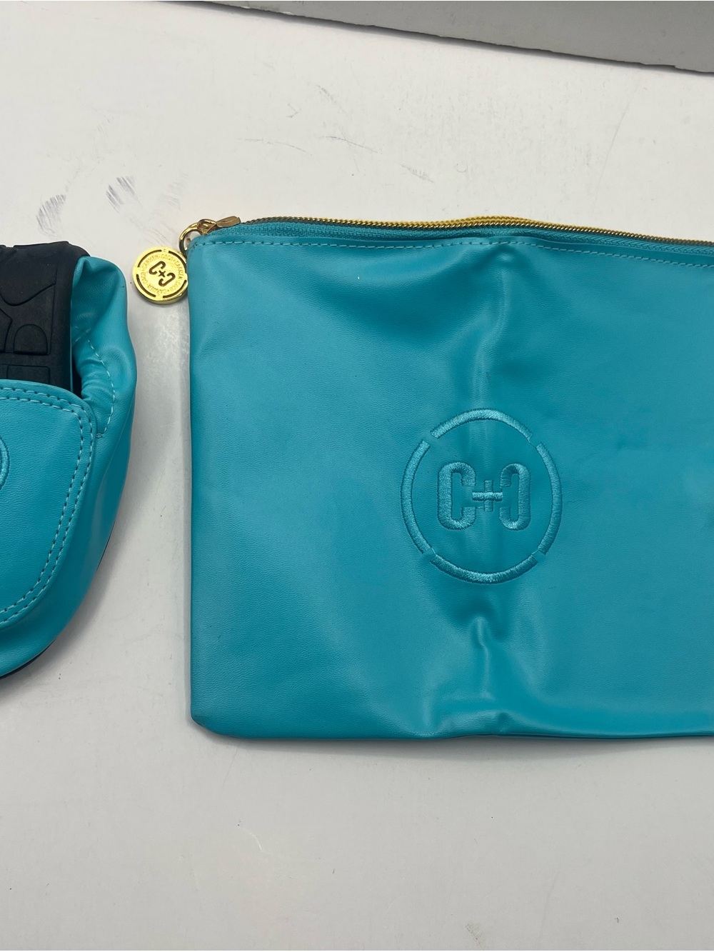 Coco + Carmen Fold-Up Travel Flats - Turquoise - Picture 4 of 4